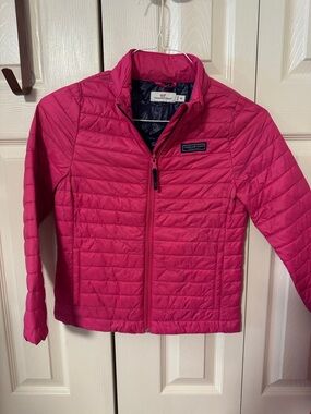 Vineyard Vines Girls' Hot Pink Packable Puffer Jacket size medium